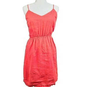 J Crew Salmon Pink Peach Linen Dress